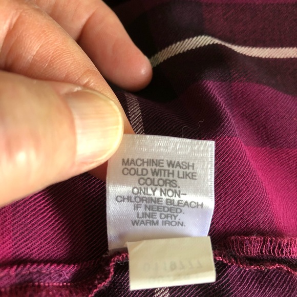 J. Jill XS Fine Rayon Twill Burgundy Plaid Blouse - Picture 12 of 12